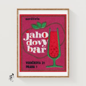 Jaho Dovy Bar Prague - Matchbox Print - Aesthetic Wall Art - Vintage Art - Matchbox Wall Poster - Vintage Poster Print