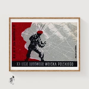 Paratrooper - Matchbox Print - Czech Wall Art - Vintage Czech Art - Matchbox Wall Poster - Vintage Poster Print