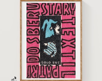 Donate Old Clothes Matchbox Art Print, Czech Vintage Constructivist (Office Decor)