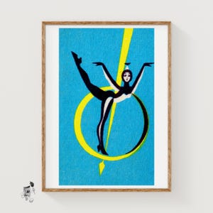 Circus Performer - Matchbox Print - Aesthetic Wall Art - Vintage Eastern Europe Art - Matchbox Wall Poster - Vintage Poster Print