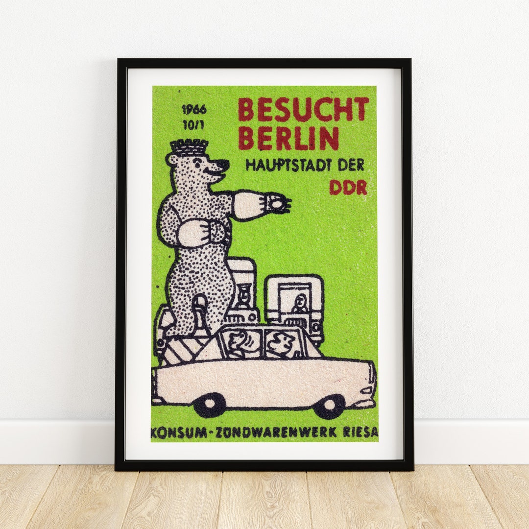 Riesen Bär Streichholzschachtel Druck Ästhetische Wandkunst Vintage