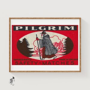 Pilgrim - Matchbox Print - Aesthetic Wall Art - Vintage Art - Matchbox Wall Poster - Vintage Poster Print