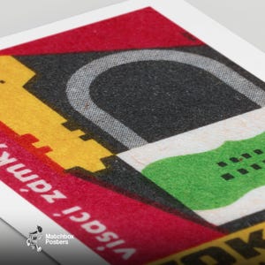 Llave y cerradura - Impresión de caja de cerillas - Arte mural checo - Arte checo vintage - Póster de pared de caja de cerillas - Impresión de póster vintage