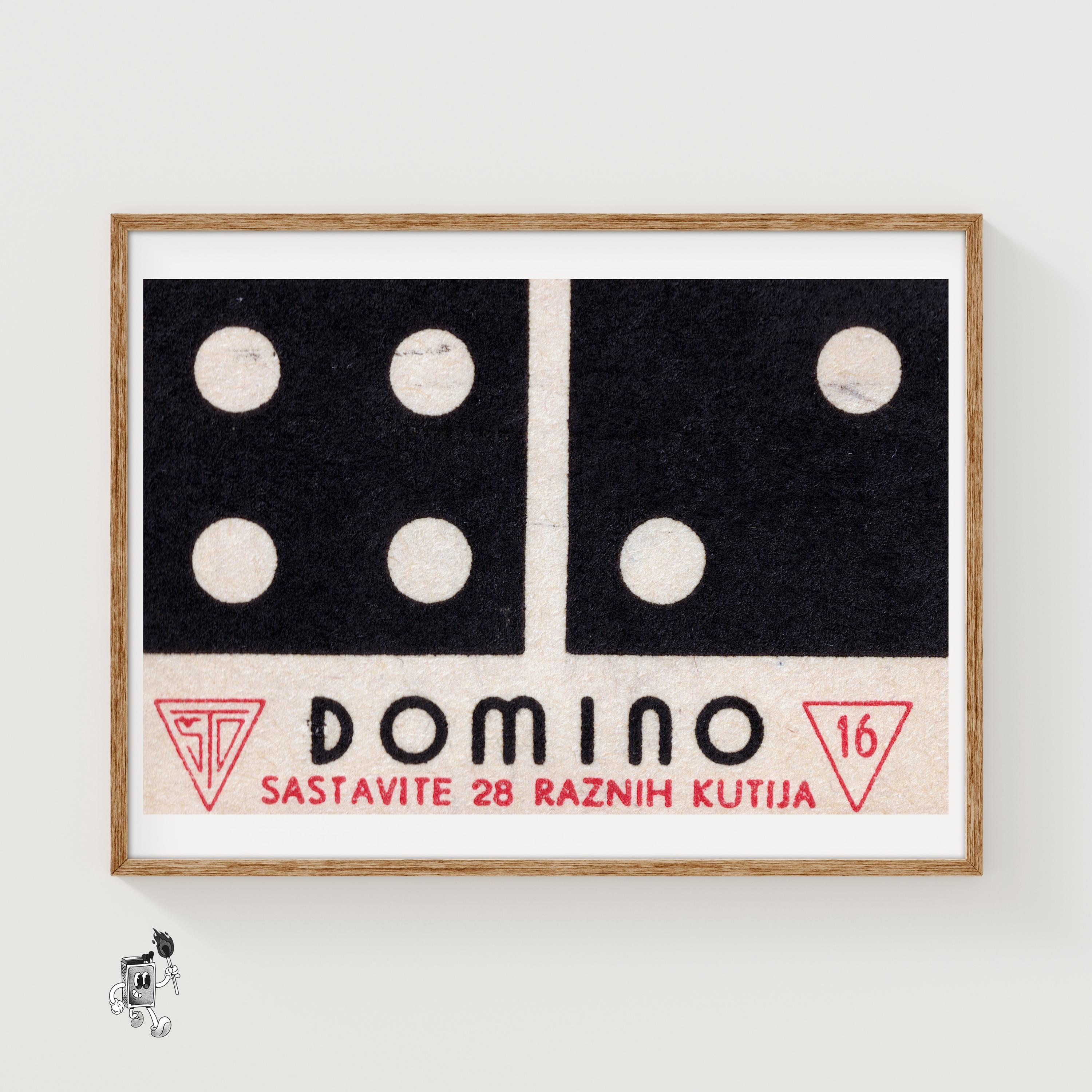 Domino - Matchbox Print - Aesthetic Wall Art - Vintage Eastern Europe Art - Matchbox Wall Poster - Vintage Poster Print