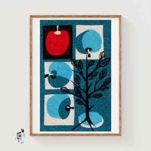 Apple Tree - Matchbox Print - Aesthetic Wall Art - Vintage Eastern Europe Art - Matchbox Wall Poster - Vintage Poster Print