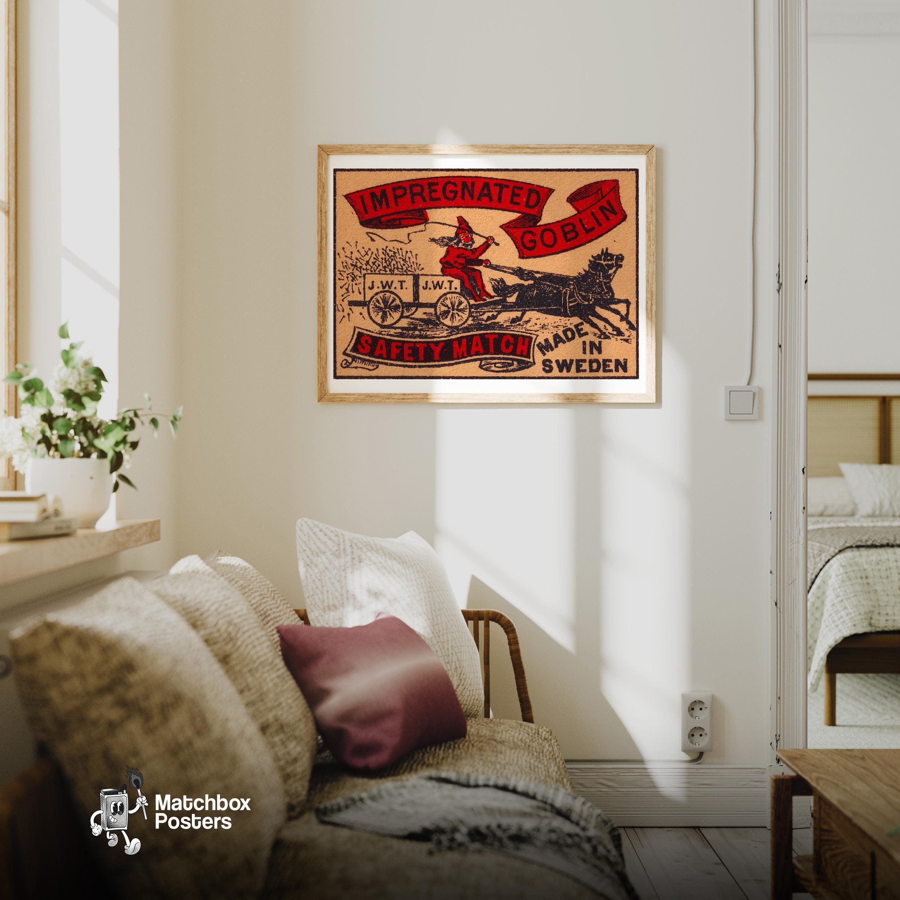 Impregnated Goblin - Matchbox Print - Sweden Wall Art - Vintage