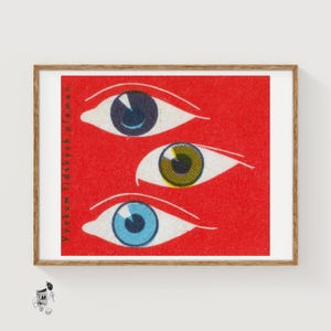 Three Eyes - Matchbox Print - Aesthetic Wall Art - Vintage Art - Matchbox Wall Poster - Vintage Poster Print