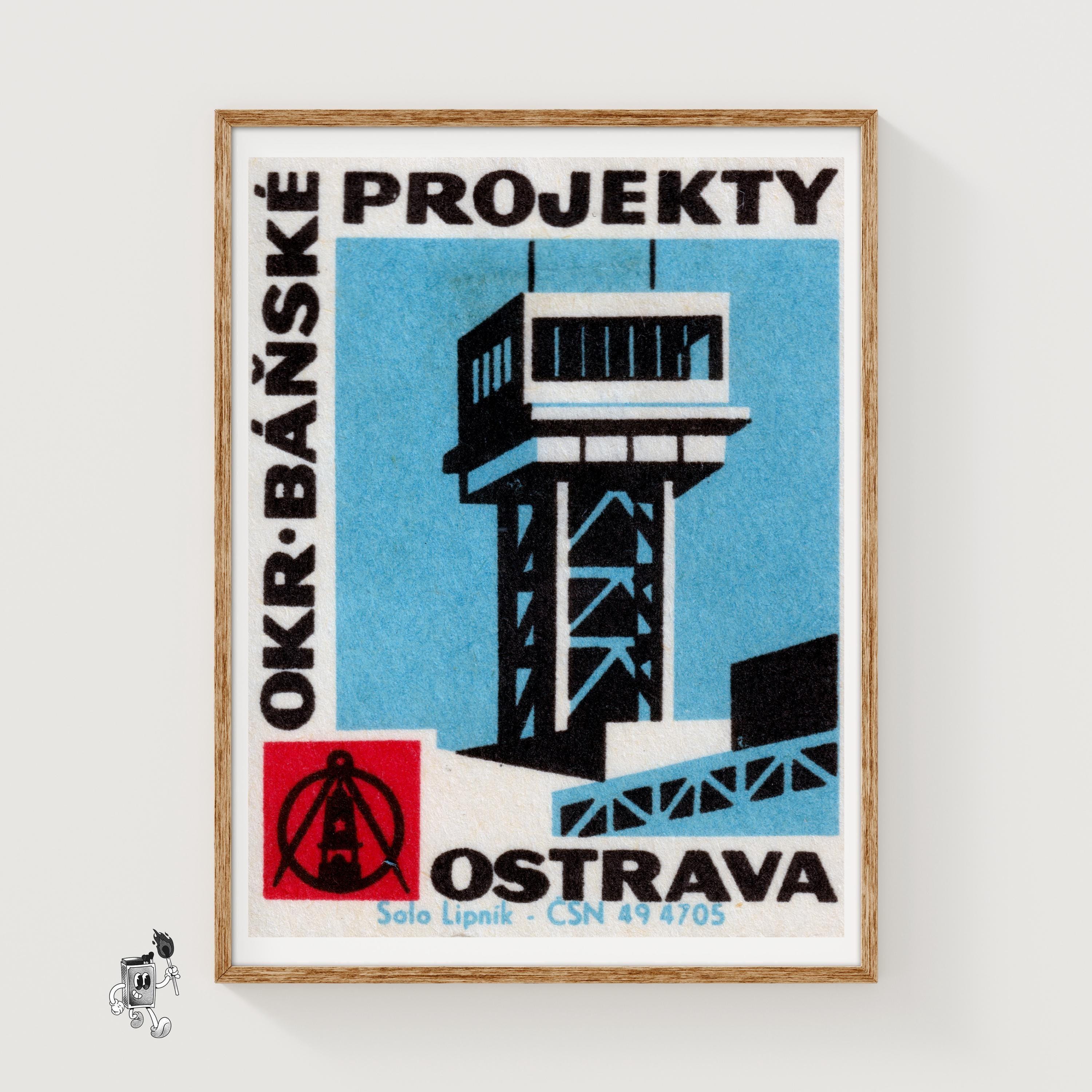 Air Control Tower - Matchbox Print - Czech Wall Art - Vintage Czech Art - Matchbox Wall Poster - Vintage Poster Print