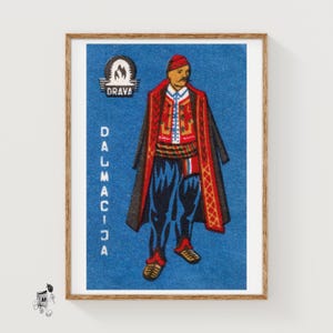 Croatian Man - Vintage Croatian Matchbox Label Print