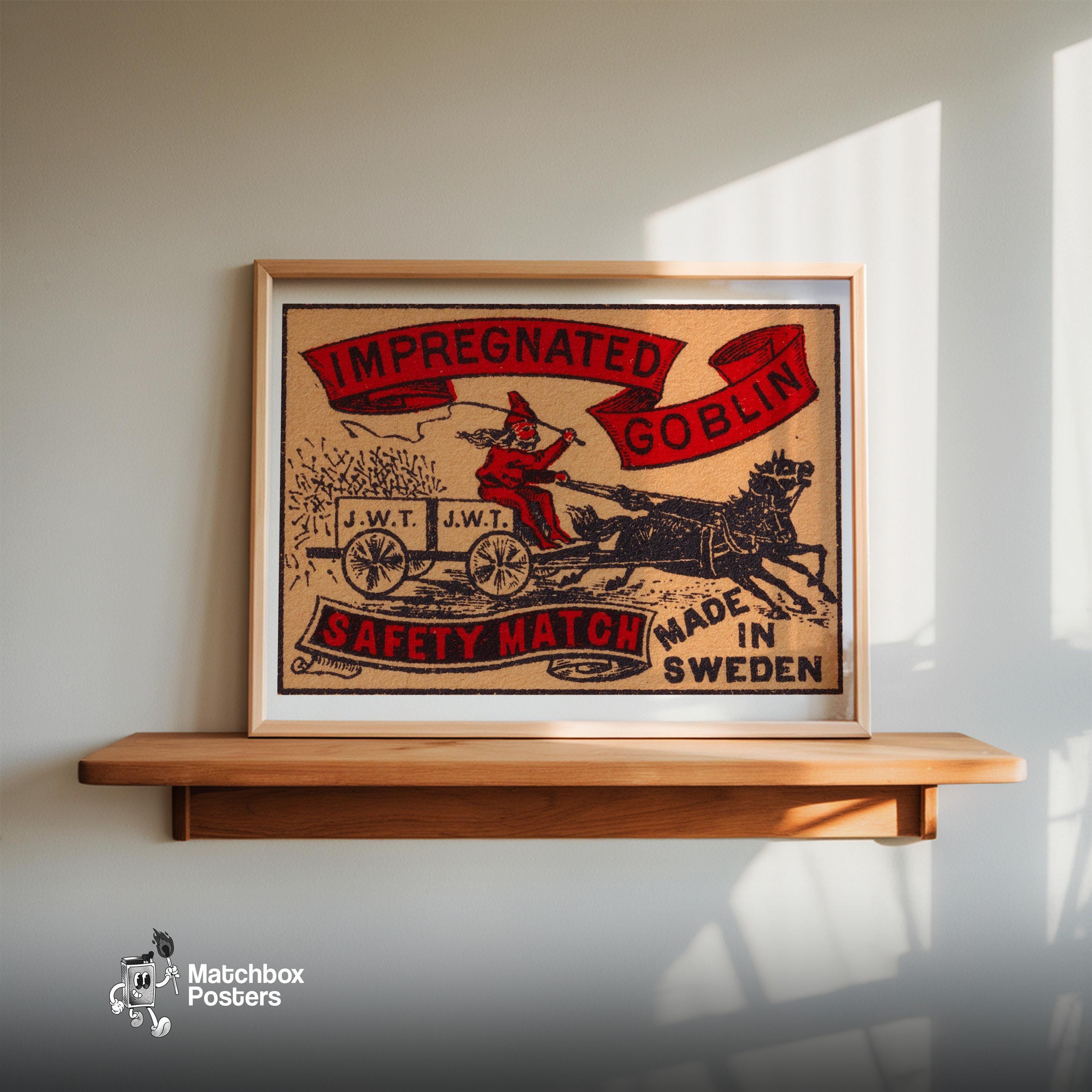 Impregnated Goblin - Matchbox Print - Sweden Wall Art - Vintage