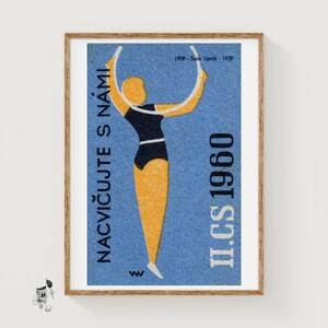 Hoop Dancer - Matchbox Print - Czech Wall Art - Vintage Czech Art - Matchbox Wall Poster - Vintage Poster Print