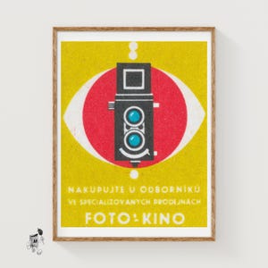 Advertentie vintage camerawinkel - luciferafdruk - esthetische muurkunst - vintage kunst - luciferdoosje muurposter - vintage posterafdruk
