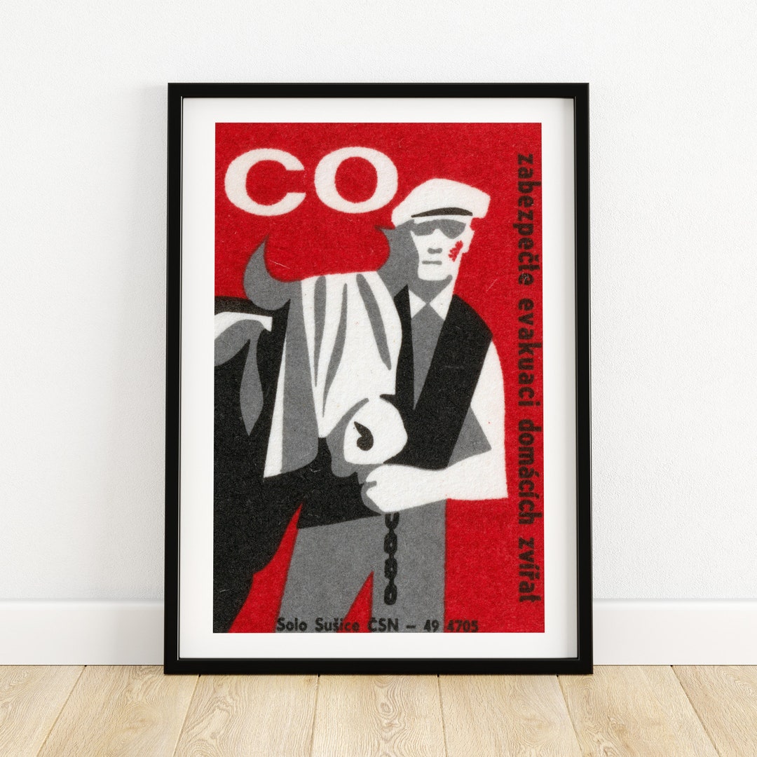 Cow Farmer Matchbox Print Aesthetic Wall Art Vintage Art Etsy