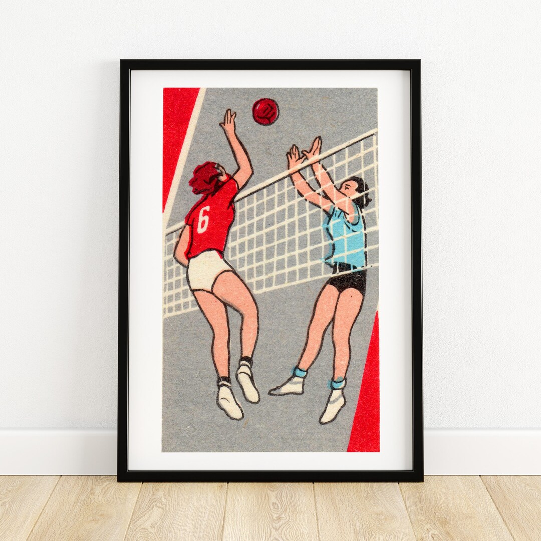 Volleyball Czech Vintage A4 Matchbox Poster, Matchbox Print, Art Print