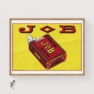 Red Job Cigarettes - Matchbox Print - Aesthetic Wall Art - Vintage Eastern Europe Art - Matchbox Wall Poster - Vintage Poster Print