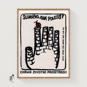 Factory Tower Hand - Vintage Czech Matchbox Label Print