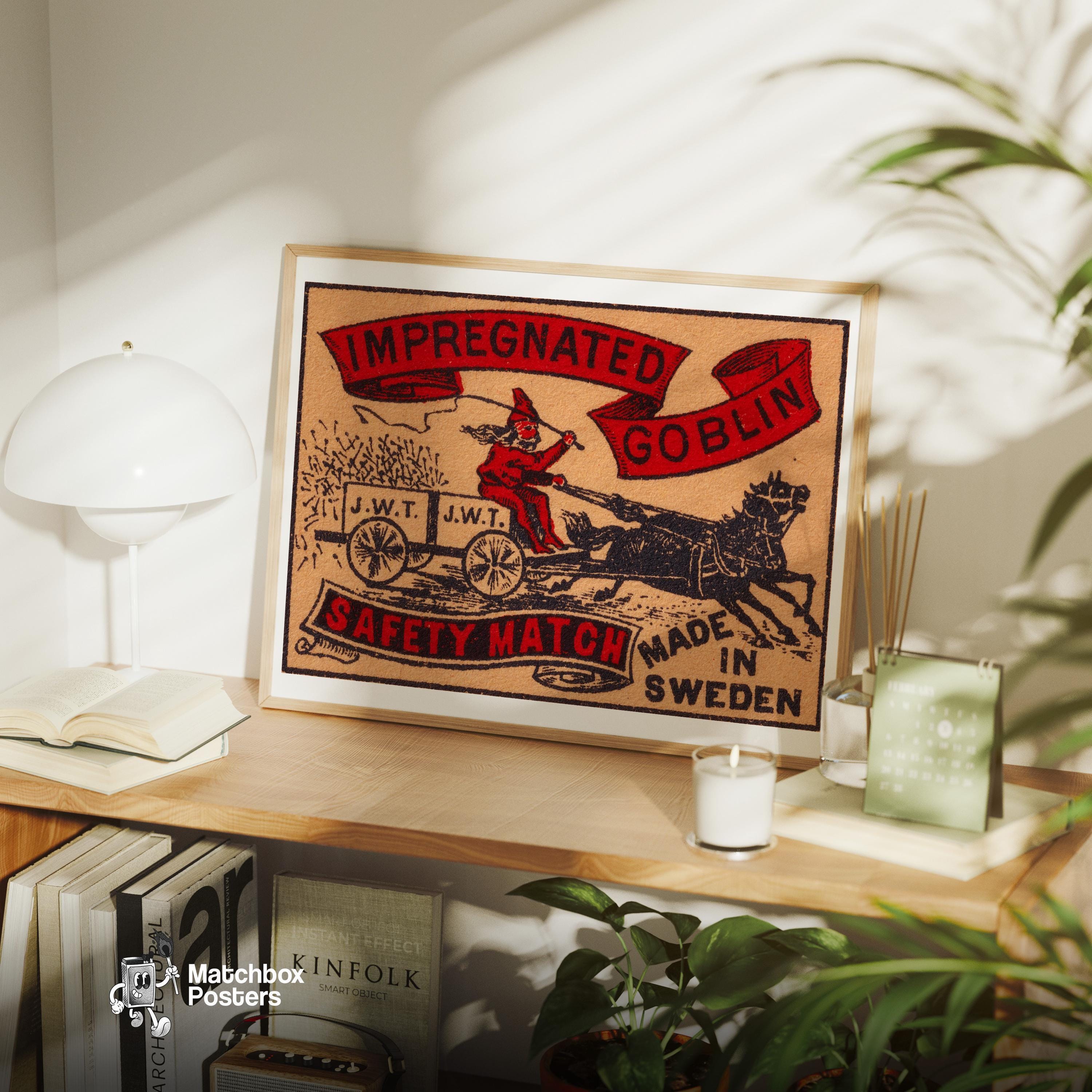 Impregnated Goblin - Matchbox Print - Sweden Wall Art - Vintage