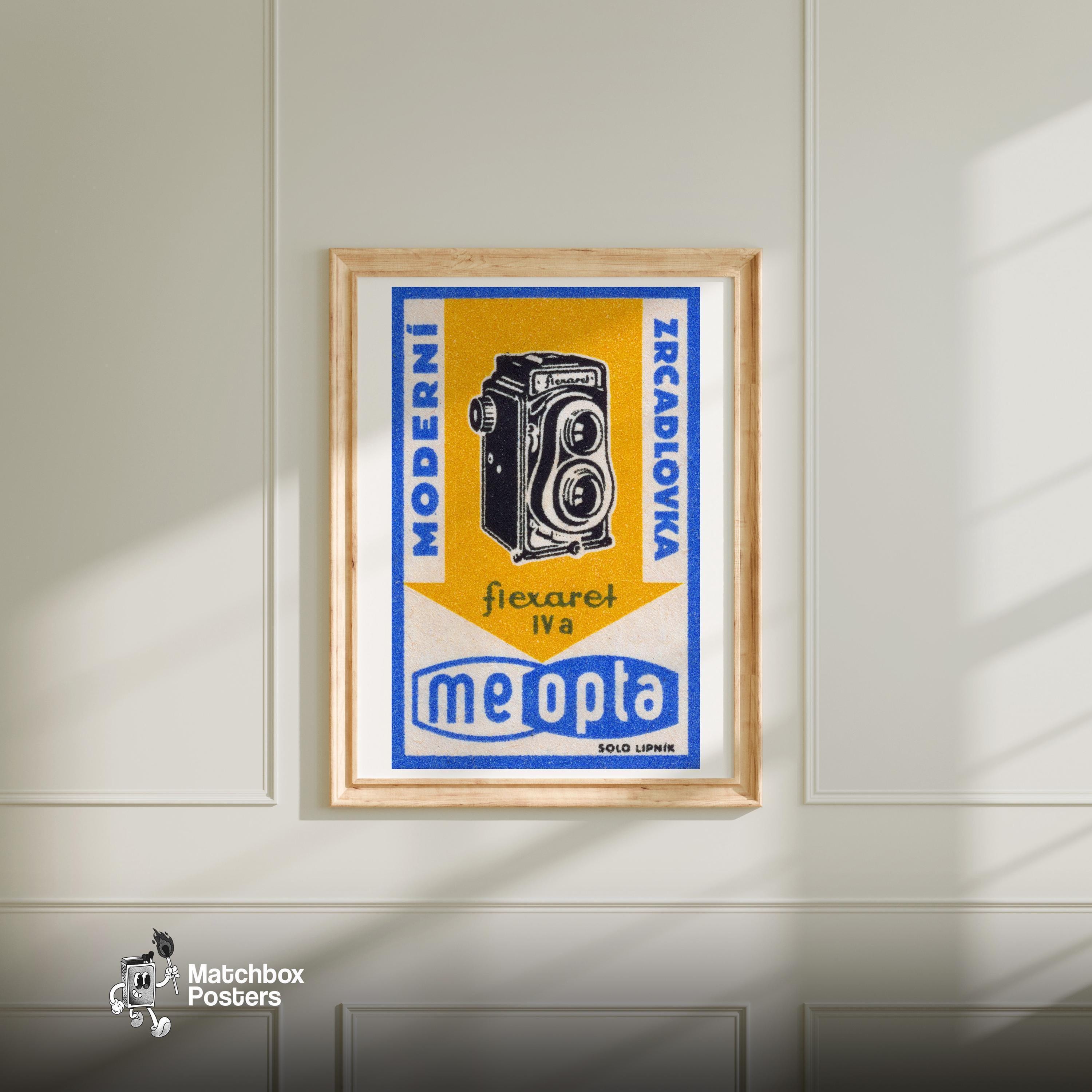 Vintage Camera - Matchbox Print - Czech Wall Art - Vintage Czech