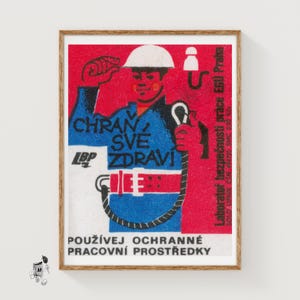 Use Safety Harness - Matchbox Print - Aesthetic Wall Art - Vintage Art - Matchbox Wall Poster - Vintage Poster Print