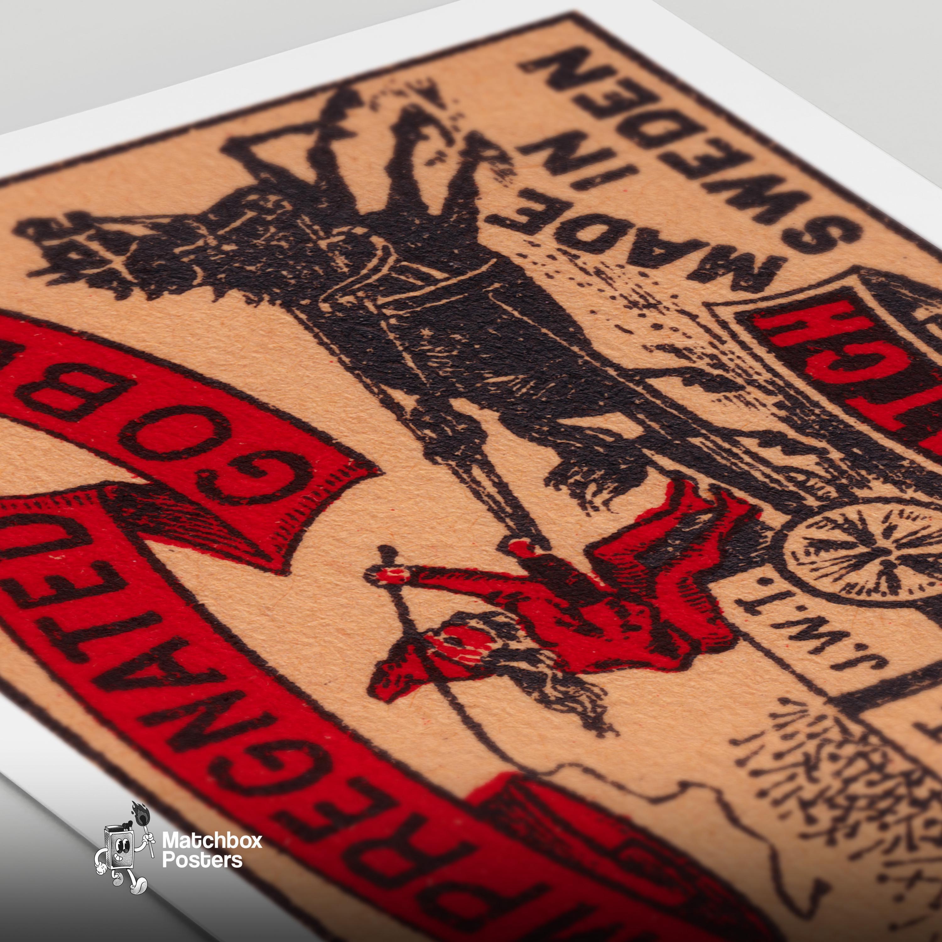 Impregnated Goblin - Matchbox Print - Sweden Wall Art - Vintage