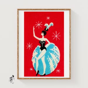 White Dress Dancer - Matchbox Print - Aesthetic Wall Art - Vintage Eastern Europe Art - Matchbox Wall Poster - Vintage Poster Print