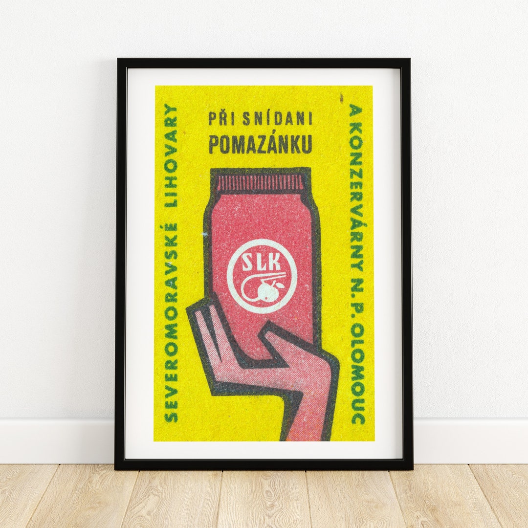 Red Jar Matchbox Print Aesthetic Wall Art Vintage Art Matchbox Wall