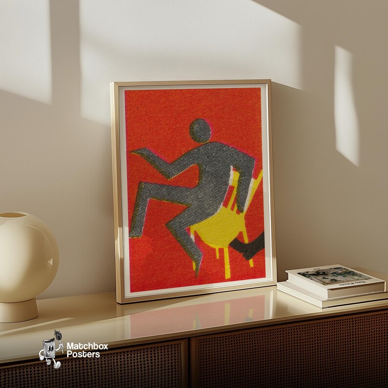 Kicking Chair - Matchbox Print - Aesthetic Wall Art - Vintage Art - Matchbox Wall Poster - Vintage Poster Print image 6