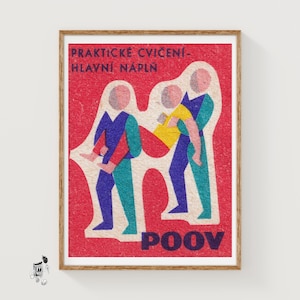 Praktische Übung - Streichholzschachtel Druck - Ästhetische Wandkunst - Vintage Osteuropa Kunst - Streichholzschachtel Wandposter - Vintage Poster Druck