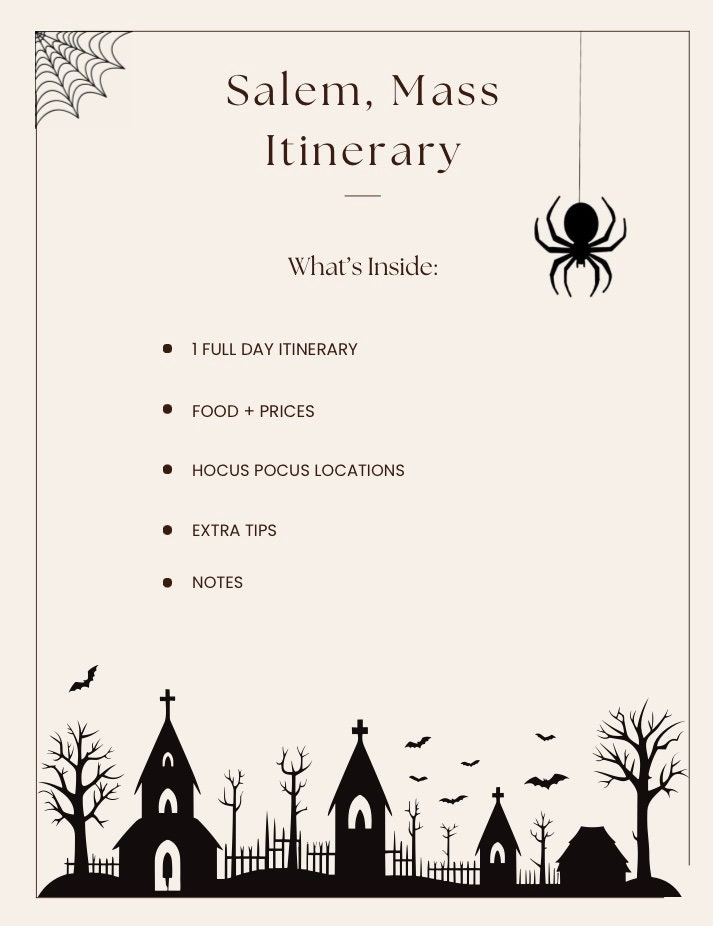 Salem Itinerary || Fall Travel Guide (Download)