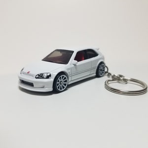 Custom Made Hot Wheels 2000 Honda Civic Hatchback Type R EK9 Key Chain Ornament