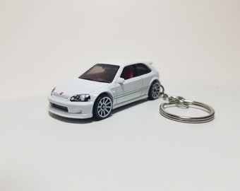 Custom Made Hot Wheels 2000 Honda Civic Hatchback Type R EK9 Key Chain Ornament