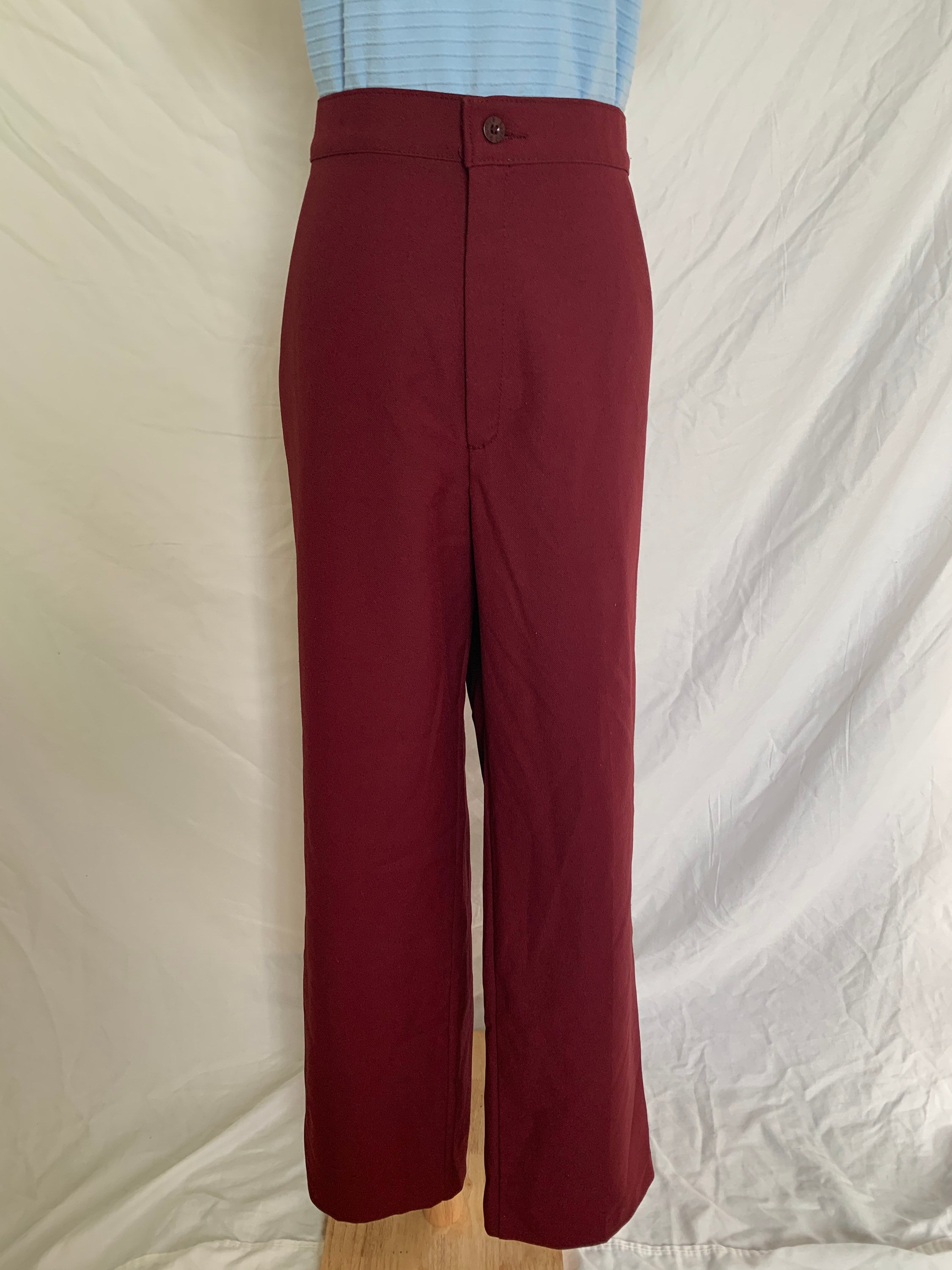 burgundy slacks women's