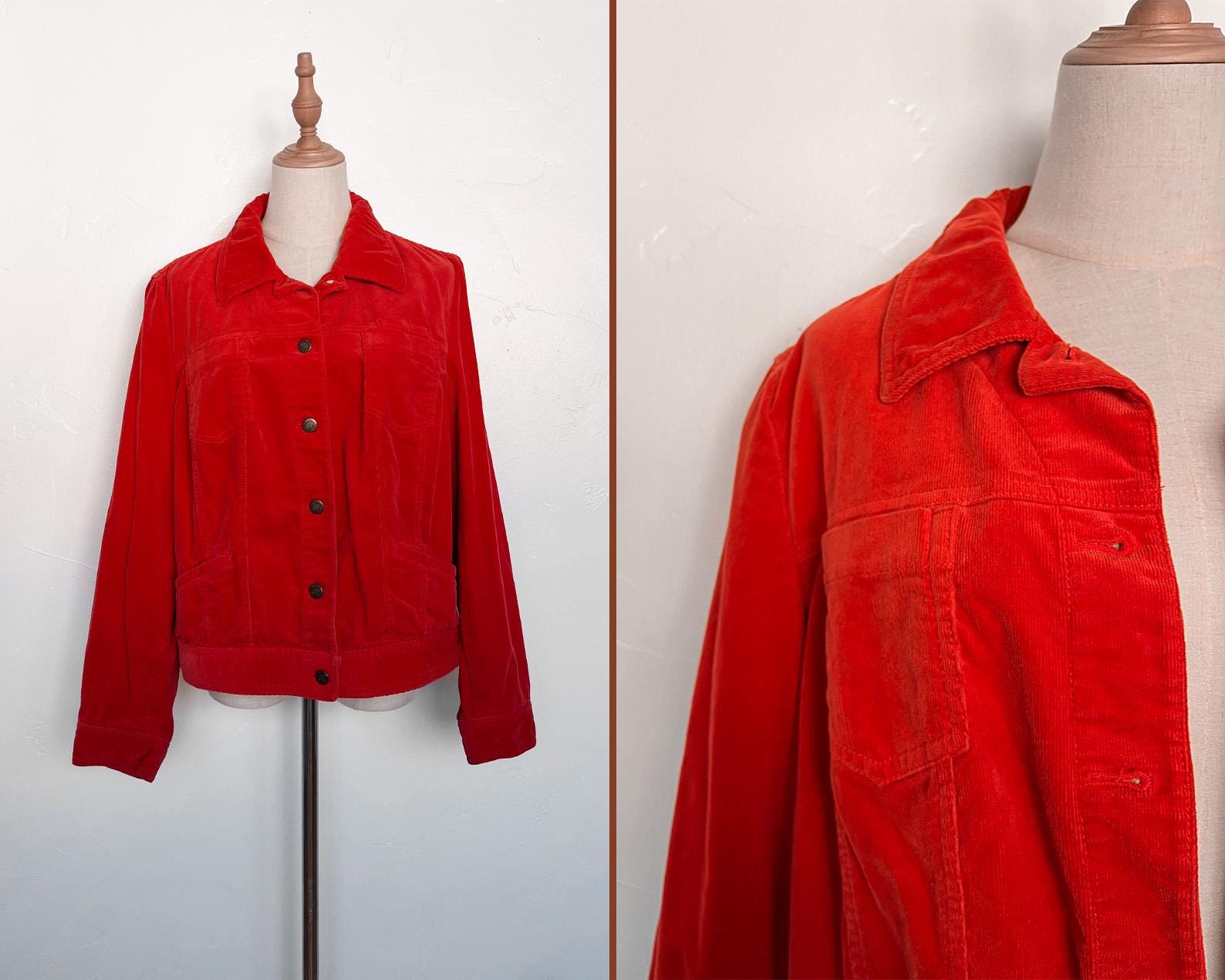 Red Corduroy Jacket, Jones New York Sport, Vintage 90's