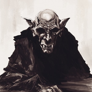 Nosferatu Bleistift und Graphite Illustration 33 x 48 cm Poster Kunstdruck