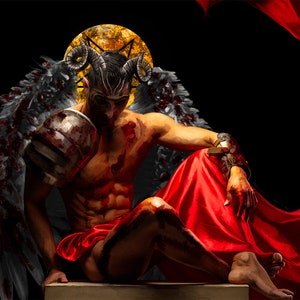 Novità! Satana, grande stampa artistica da parete satanica da 19 x 13 pollici.
