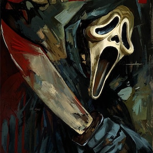 Ghostface Horror Art Print – Scream Movie Poster (13x19 inches) | Slasher Movie Collectible