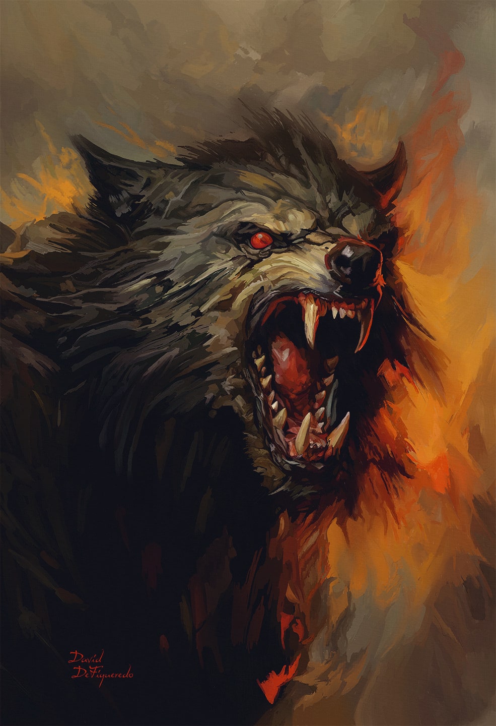 Night of the Werewolf Art Print for Sale by Jallu123