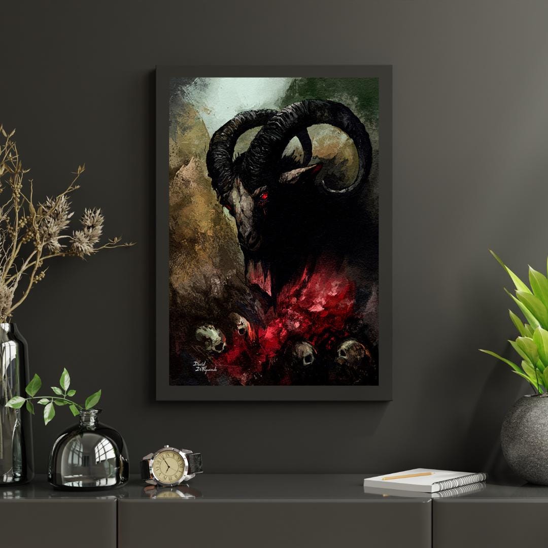 Black Goat of the Witches Sabbath Print: Occult Gothic Wall Art - Etsy