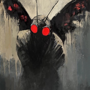 Mothman Cryptid Art Print - Poster Wall Decor - Original Artwork by David DeFigueredo
