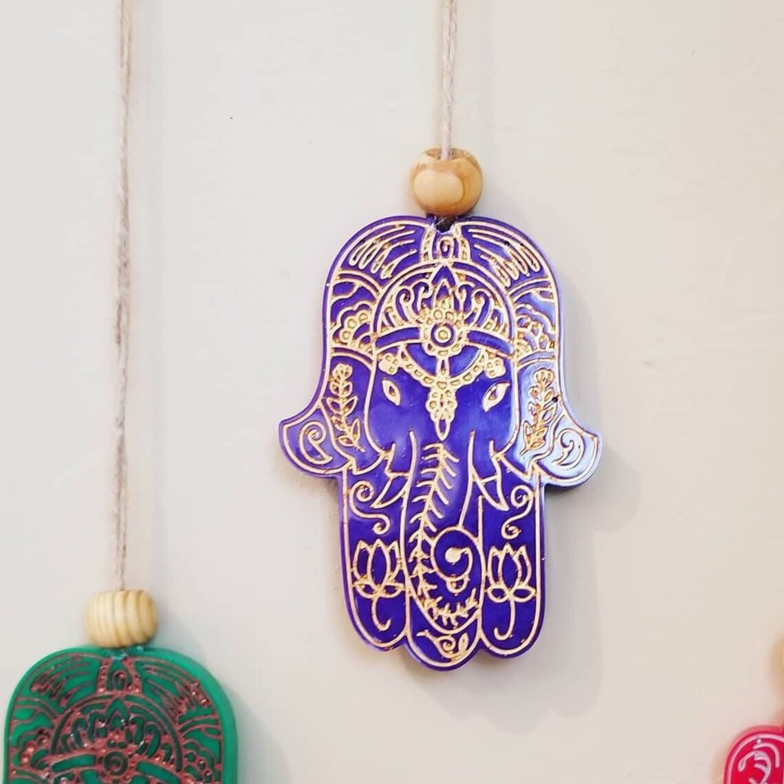 Hamsa wall decor resin hamsa ornament hamsa hand elephant Etsy