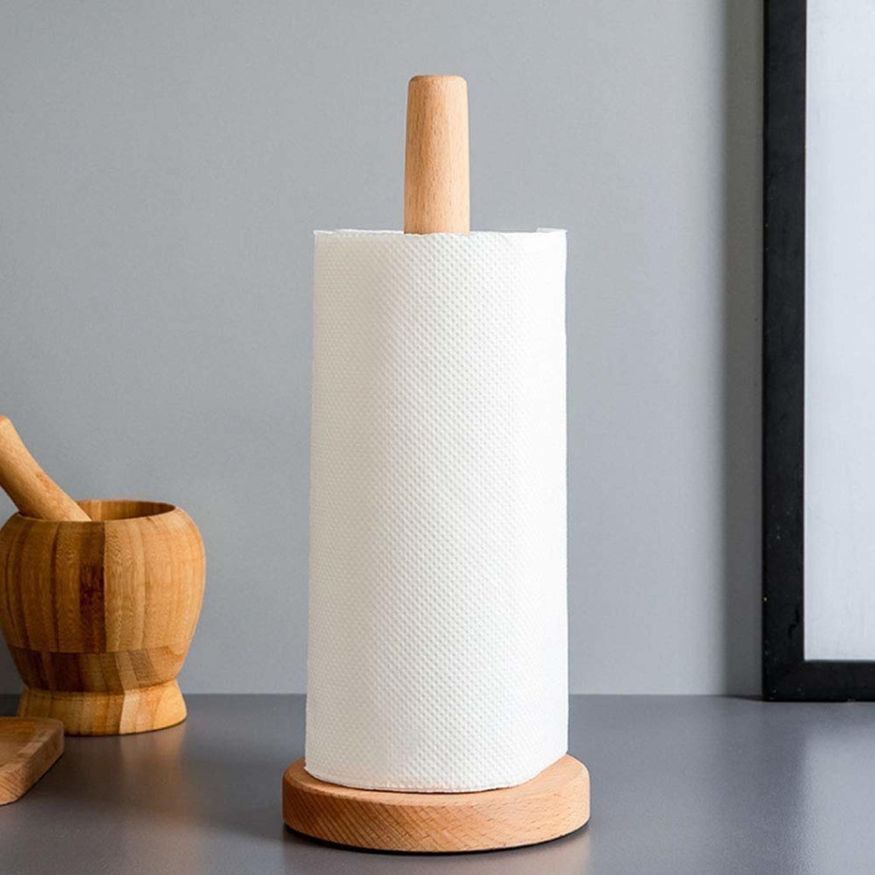 Wooden Paper Towel HolderCountertop Vertical Tissue Holder | Etsy