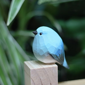 Wood Blue Bird (1-Piece) bird figurine, bird lover, bird ornament, bird gift