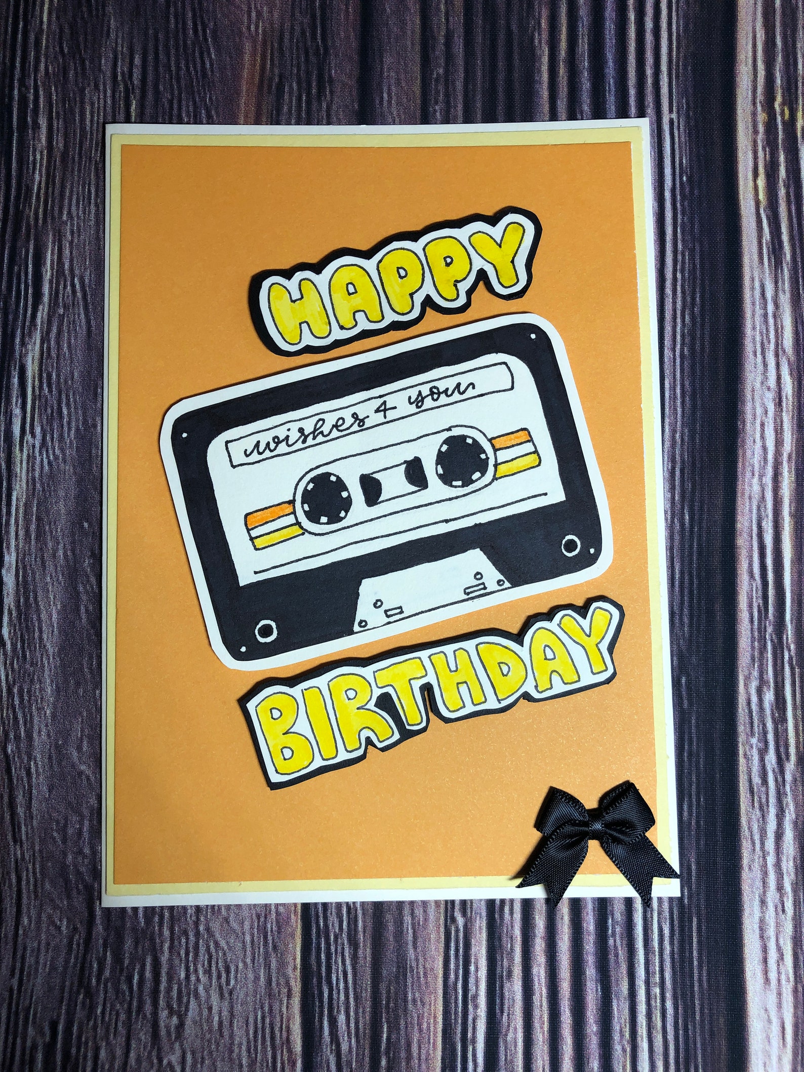 Handmade Cassette Tape Birthday Card. Blank Inside. Etsy Norway