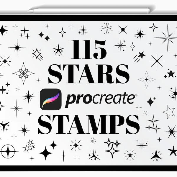 115 Ensemble de tampons Procreate Stars