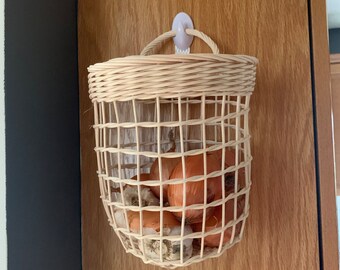 Rattan Garlic Basket, Rattan Onion Basket, Rattan Kitchen Storage Basket, Rattan Root Basket