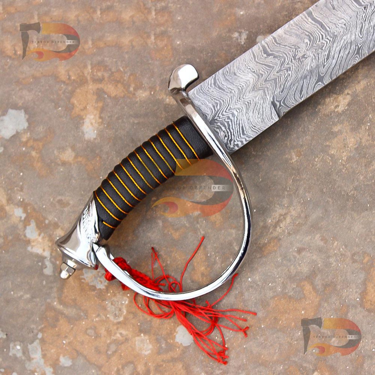 Hand File For Cutlass Hand Forged Damascus Steel Cutlass Sword: 32-inch Fire Pattern With ...