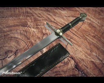Custom Handmade  Stainless Steel Sword with Leather Sheath | Best gift For Him | Camping Hunting | Collector Sword