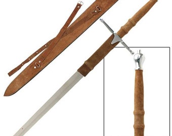 Handmade William Wallace Claymore Sword With Leather Sheath