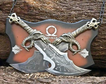 God of War Blades Replica 17" | Handmade Kratos Twin Axe Set | Stainless Steel Cosplay Dagger | Real Metal Prop Gift for Gamers