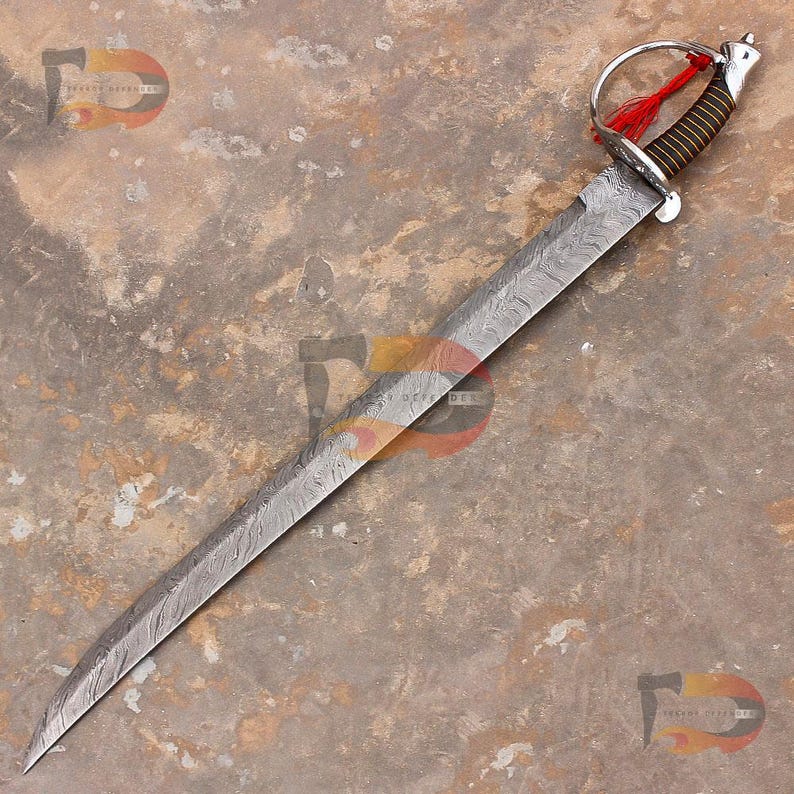 Hand File For Cutlass Hand Forged Damascus Steel Cutlass Sword: 32-inch Fire Pattern With ...